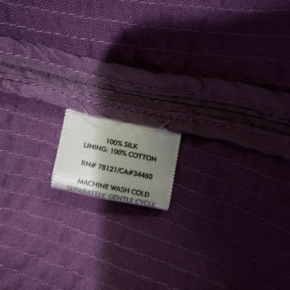 Eileen Fisher Silk Jacket Open Front Blazer Purple - Picture 5 of 7